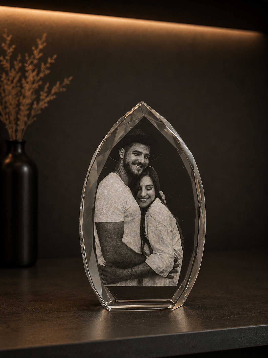 Glasform 2 mit Gravur