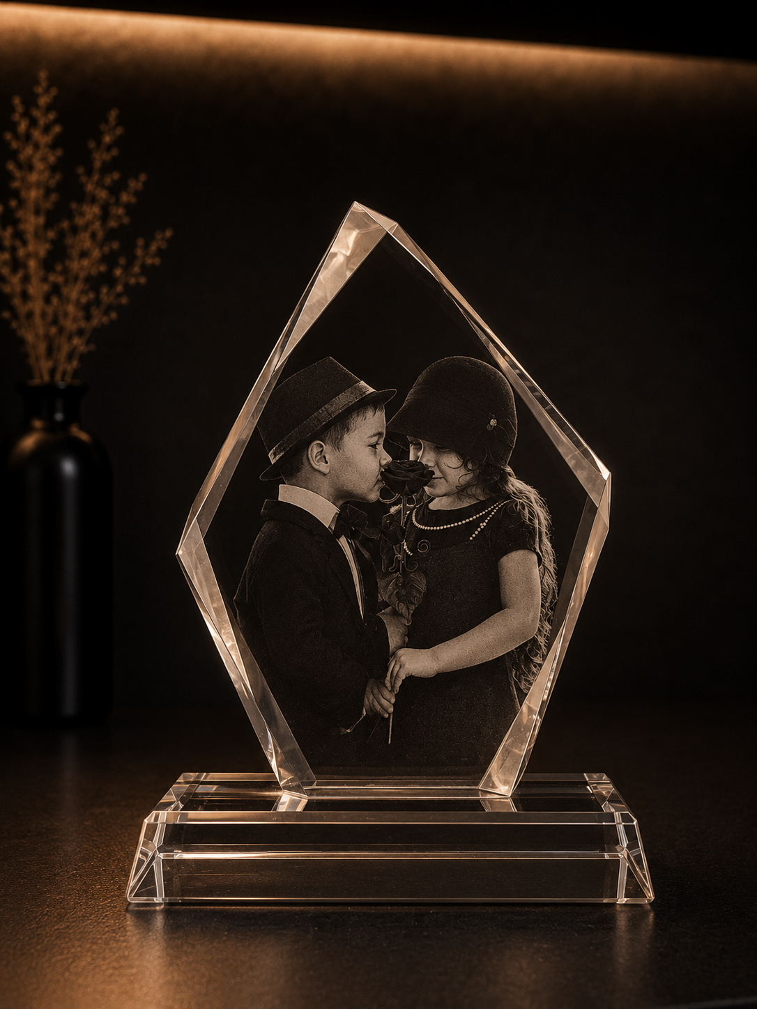 Glasform 5 mit Gravur