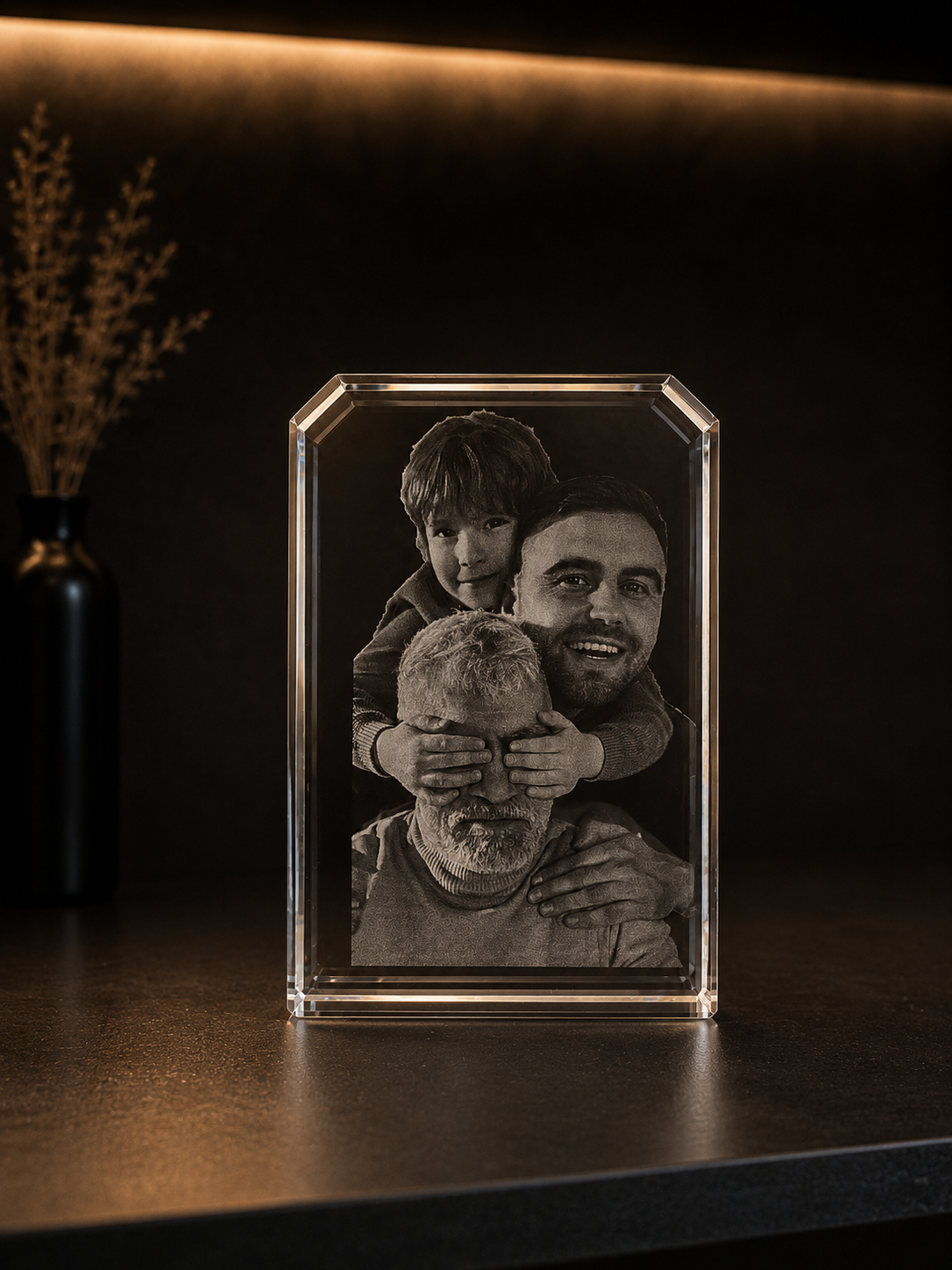 Glasform 8 mit Gravur