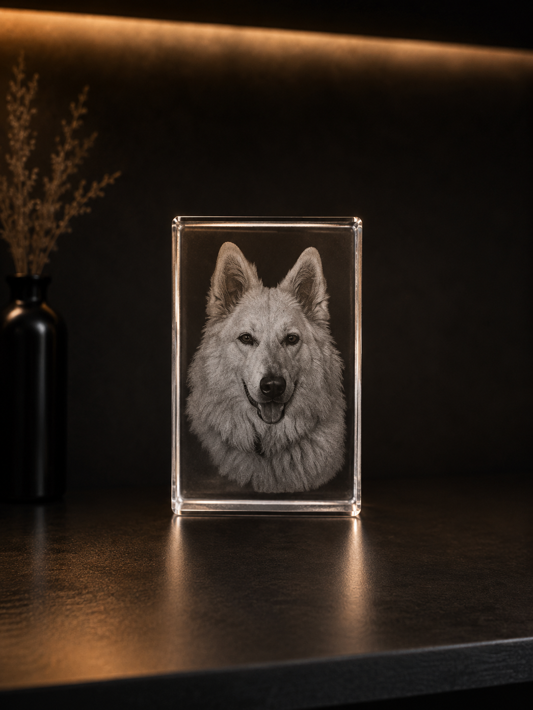 Glasform 3/4 mit Gravur