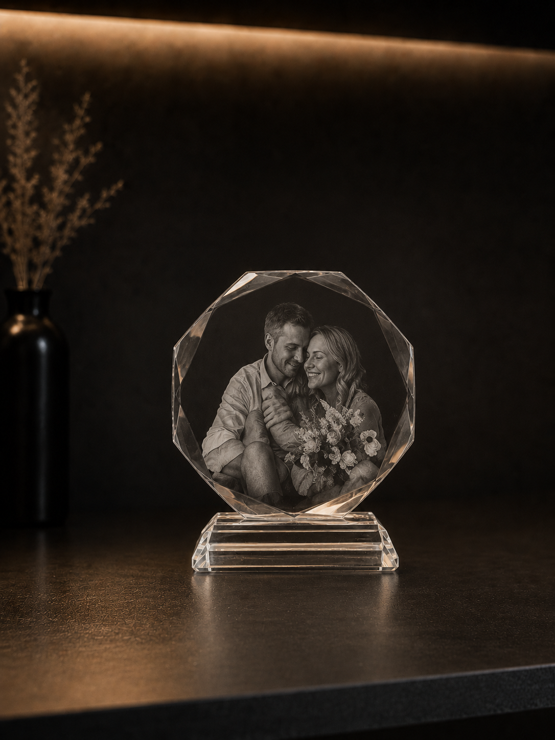 Glasform 6 mit Gravur