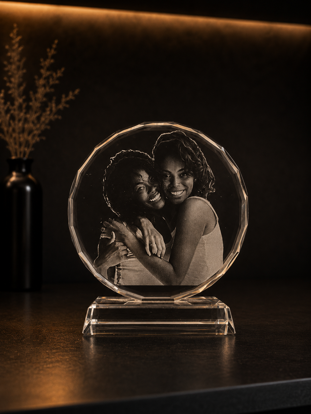 Glasform 7 mit Gravur
