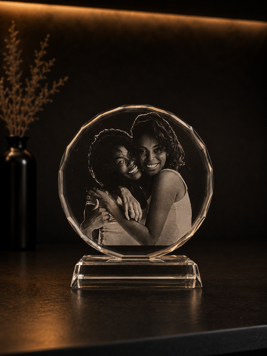 Glasform 7 mit Gravur
